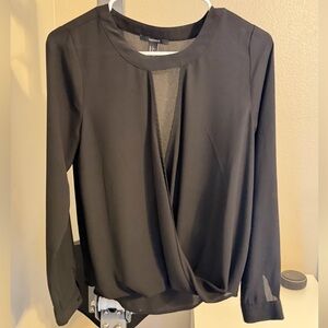 Forever 21 Black Draped Blouse